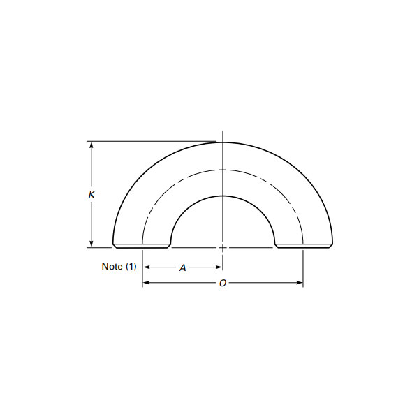 Coude à 180 degrés soudé bout à bout