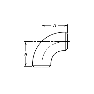 Coude à 90 degrés soudé bout à bout